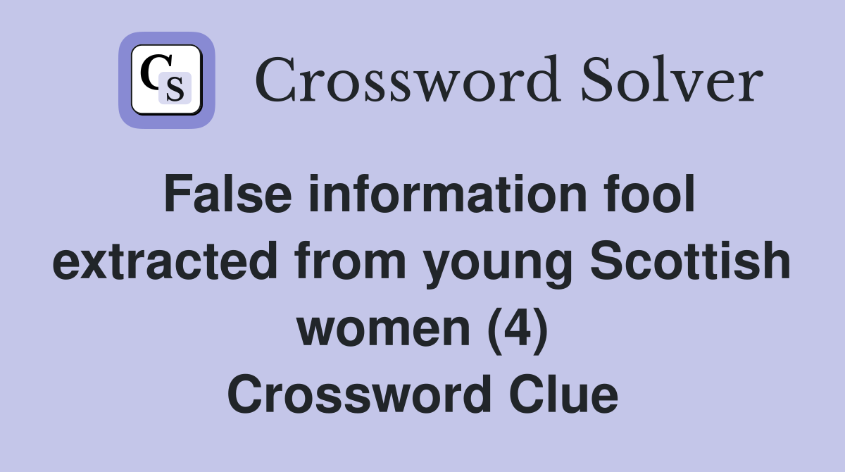 False information fool extracted from young Scottish women (4